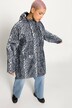 Cappotto impermeabile con stampa leopardata, cappuccio e zip