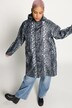 Cappotto impermeabile con stampa leopardata, cappuccio e zip