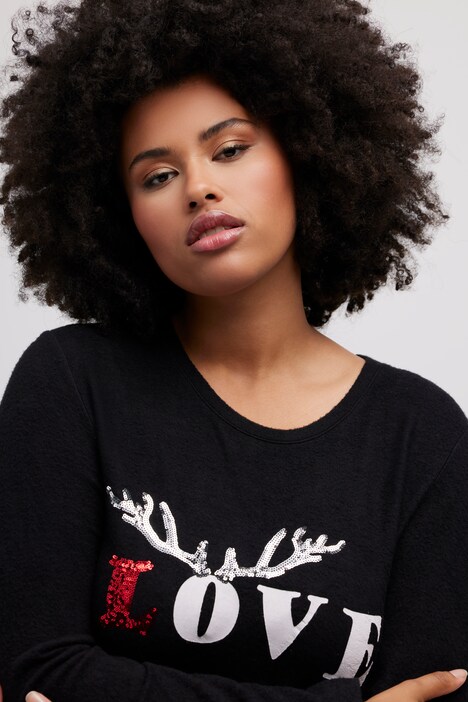 Sweatshirt, Motiv LOVE, Rundhals, Langarm