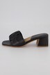 Mules en cuir, cuir nappa d'agneau, bride frisée, talon bottier