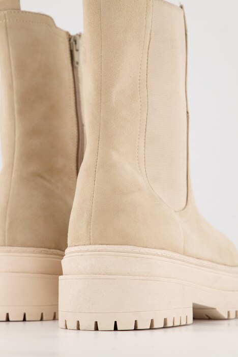 Botas de piel, aplicación elástica, cremallera interior, suela de plataforma