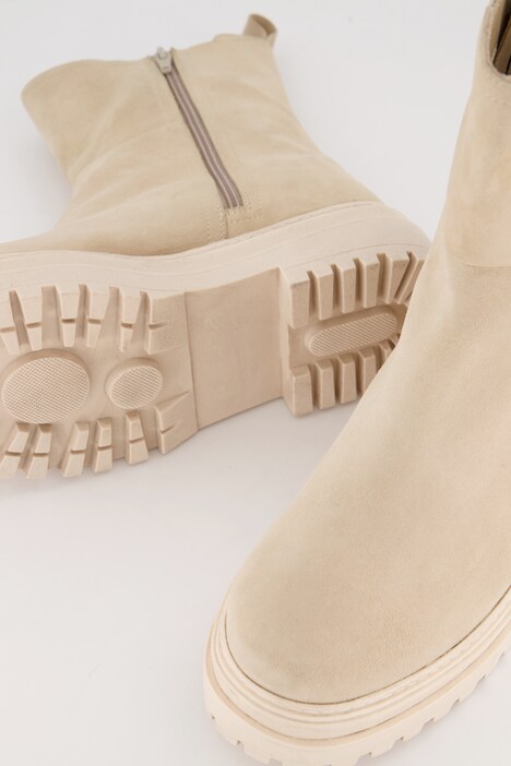 Botas de piel, aplicación elástica, cremallera interior, suela de plataforma