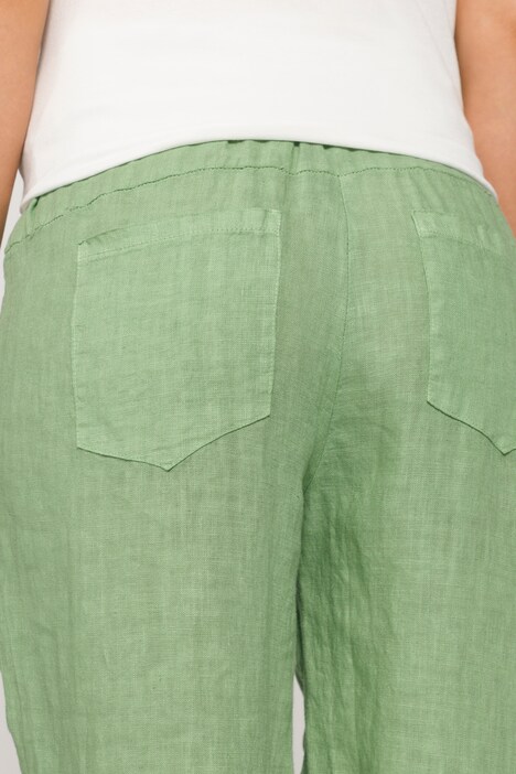 Leinenhose, konisches Bein, Elastikbund, Kordel