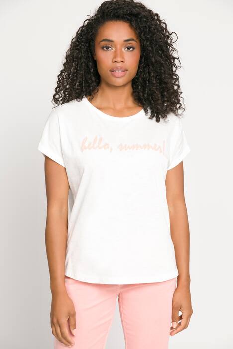 T-Shirt, Schriftmotiv, Oversized, Rundhals, Halbarm