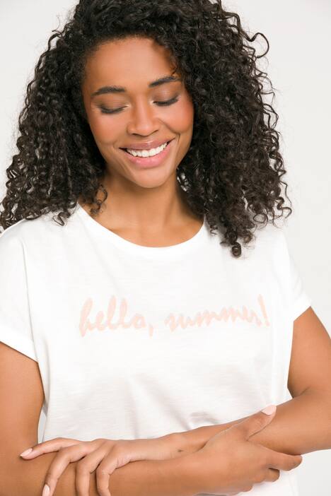 T-Shirt, Schriftmotiv, Oversized, Rundhals, Halbarm