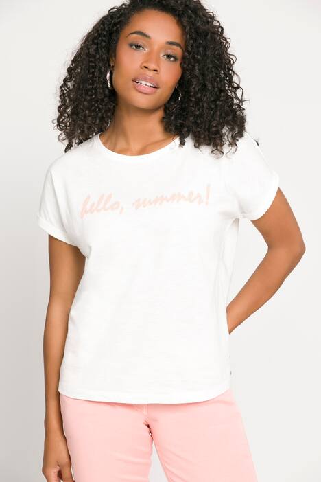 T-Shirt, Schriftmotiv, Oversized, Rundhals, Halbarm