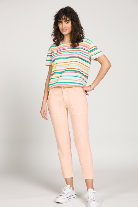7/8-Jeans, weites Bein, aufgesetzte Taschen