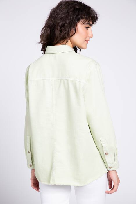 Hemdbluse, Oversized, Hemdkragen, Langarm