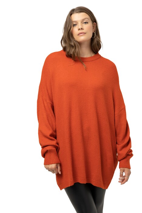 Svetr, oversize, kulatý výstřih, široké dlouhé rukávy
