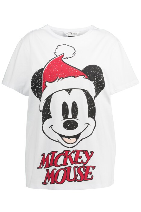 Tričko, oversize, vánoční motiv Mickey Mouse, kulatý výstřih, krátké rukávy
