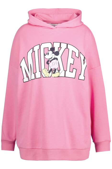 Mikina s kapucí, oversize, Mickey Mouse potisk, dlouhé rukávy