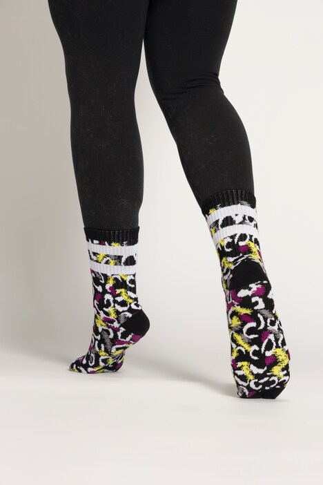 Chaussettes tendance, côtelées, lot de 2, imprimé