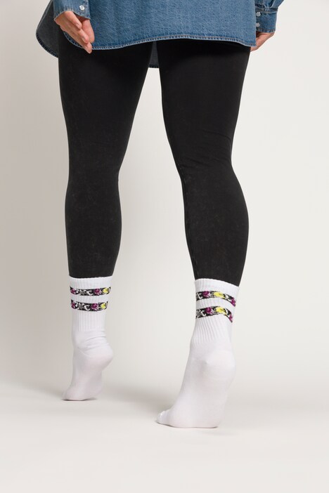 Chaussettes tendance, côtelées, lot de 2, imprimé
