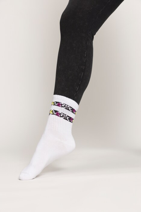 Chaussettes tendance, côtelées, lot de 2, imprimé