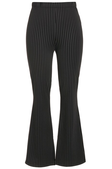 Rozšířené kalhoty, legíny, elegantní proužky, elastický pas