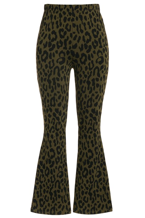 Rozšířené kalhoty, legíny, leopardí vzor, elastický pas