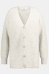 Cardigan oversized en maille côtelée. Laine, alpaga, Premium