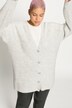 Cardigan oversized en maille côtelée. Laine, alpaga, Premium