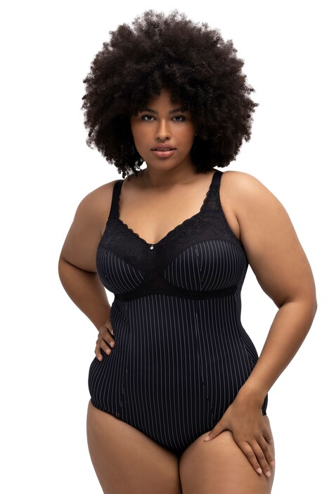 Tvarující body, elegantní proužky, integrovaná podprsenka