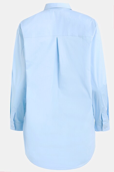 Bluse, Longform, Hemdkragen, Brusttasche, Langarm,