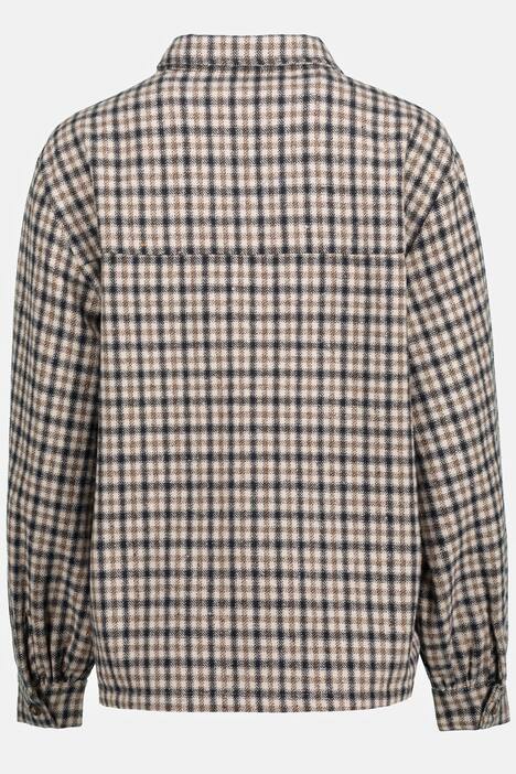Hemdjacke, oversized, Karo, Hemdkragen, Langarm