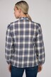 Bluse, Karomuster, Stehkragen, weiter Langarm