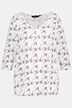 T-shirt, tour Eiffel, ligne en A, col en V, manches 3/4
