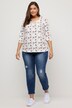 T-shirt, tour Eiffel, ligne en A, col en V, manches 3/4