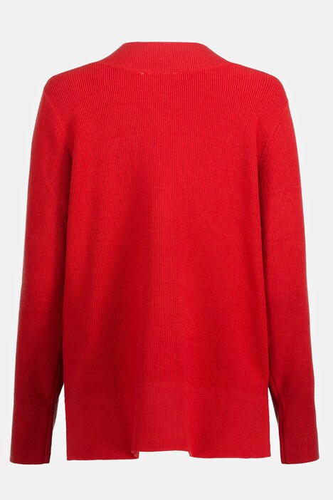 Strickjacke, Patentstrick, V-Ausschnitt, Langarm
