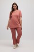 legging, uitlopende pijpen, geribde jersey, biologisch katoen