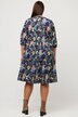 Robe tunique, paon, ligne trapèze, col en V, manches 3/4