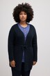 Cardigan, ceinture nouée, maille côtelée, coton bio