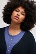 Cardigan, ceinture nouée, maille côtelée, coton bio