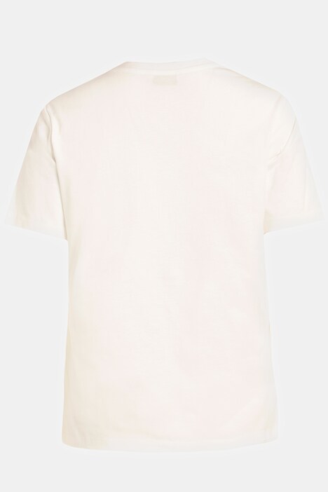 T-Shirt, Basic Fit, Statement, Blüten Motiv, Rundhals, Halbarm