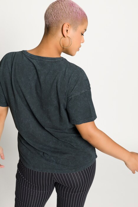 T-shirt oversized avec imprimé Smiley World. Col rond et manches courtes