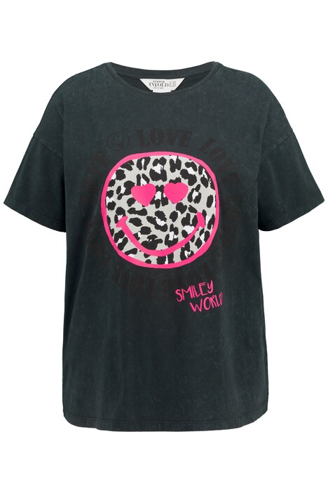 Tričko, oversize, kulatý výstřih, krátké rukávy, leopardí potisk, SmileyWorld