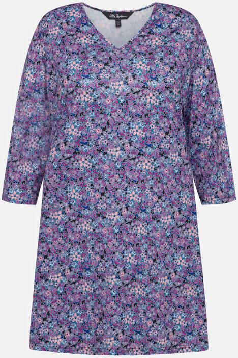 shirt, dessin, V-hals, 3/4-mouwen, zakken