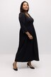 Vestido midi, estampado de lunares, cuello de túnica, manga 3/4