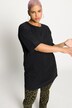T-shirt oversized à col rond et manches courtes. Coupe longue
