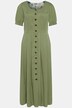 Robe midi, Imitation jean, col rond, manches courtes bouffantes, Tencel