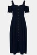 Robe s'inspirant des tenues traditionnelles bavaroises. Patte de boutonnage. Décolleté en forme de cœur. Manches courtes et bouffantes.