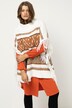 Poncho oversize, motif ethnique, franges