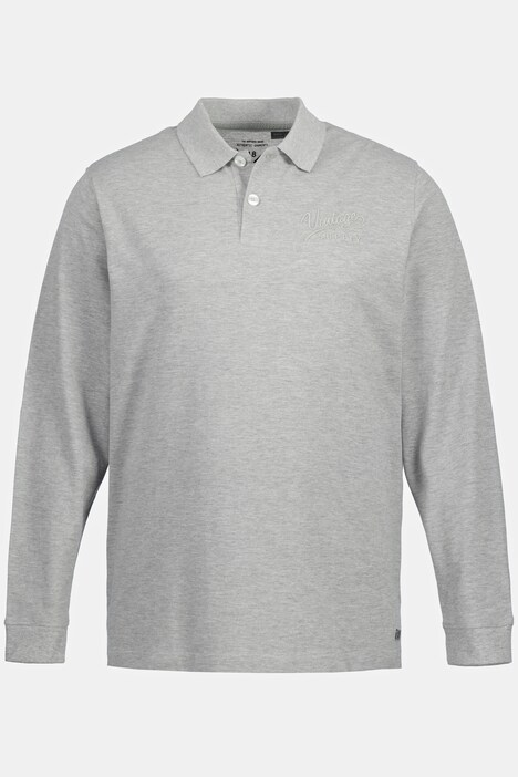 poloshirt, lange mouwen, piqué, 3D stiksel, korte mouwen