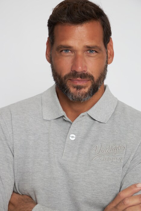 poloshirt, lange mouwen, piqué, 3D stiksel, korte mouwen