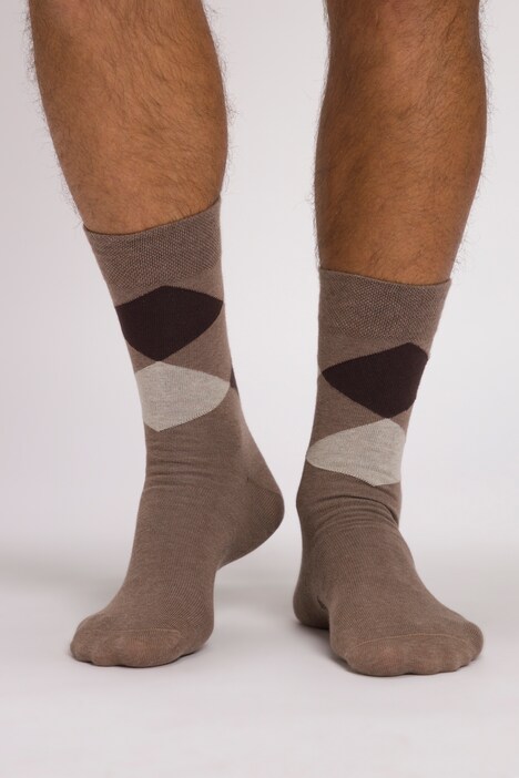 Socken, 2er-Pack, Rauten-Muster, Komfort-Bündchen