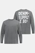 Langarmshirt, garment dyed, Rücken Print, Rundhals,