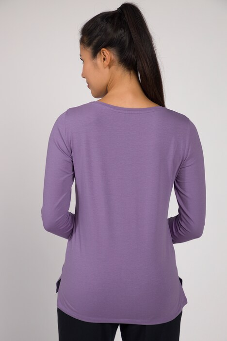 Langarm-Shirt, Rundhals, Seitenschlitze, Jersey-Qualität