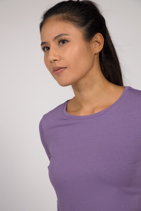 Langarm-Shirt, Rundhals, Seitenschlitze, Jersey-Qualität