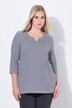 Shirt, visgraat, A-lijn, tuniekhals, 3/4-mouwen