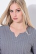 Shirt, visgraat, A-lijn, tuniekhals, 3/4-mouwen